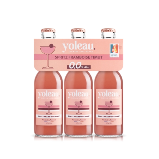 Cocktail sans Alcool Spritz Framboise Timut 0.0% YOLEAU