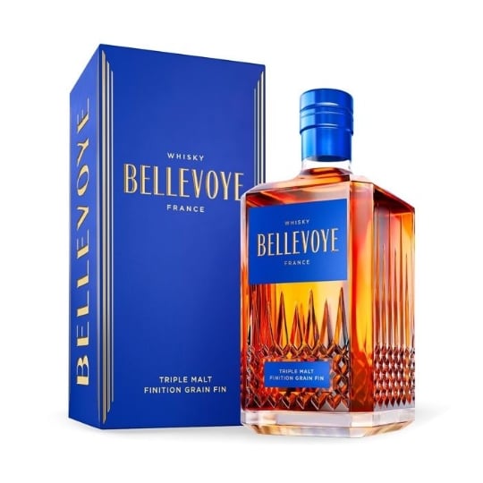 Bleu - Whisky - Triple Malt - Origine : France - 40 % Alcool  - Bouteille 70 Cl BELLEVOYE