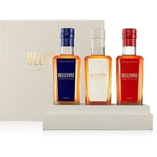 Whisky -  Origine : France - Coffret Tricolore Découverte Bleu, Blanc Rouge - 3 * 20 Cl BELLEVOYE