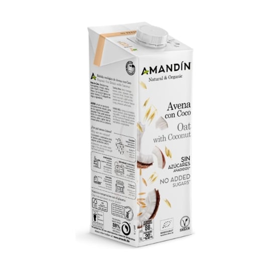 Amandin - Boisson Biologique À L'avoine Et À La Noix De Coco 1 L