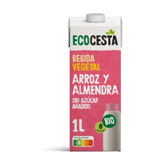 Ecocesta - Boisson Végétale Au Riz Et Aux Amandes Sans Sucre Ajouté Bio 1 L