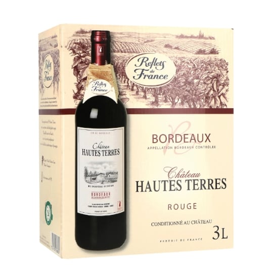 Vin Rouge A.O.P. Bordeaux Château Hautes Terres REFLETS DE FRANCE