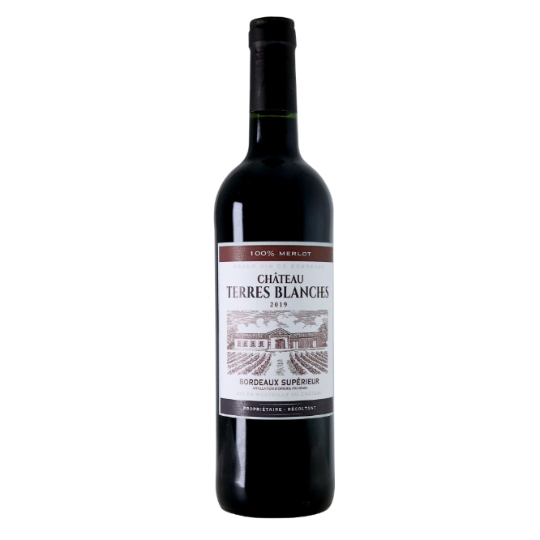 Vin Rouge AOP Bordeaux Supérieur 100% Merlot CHATEAU TERRES BLANCHES