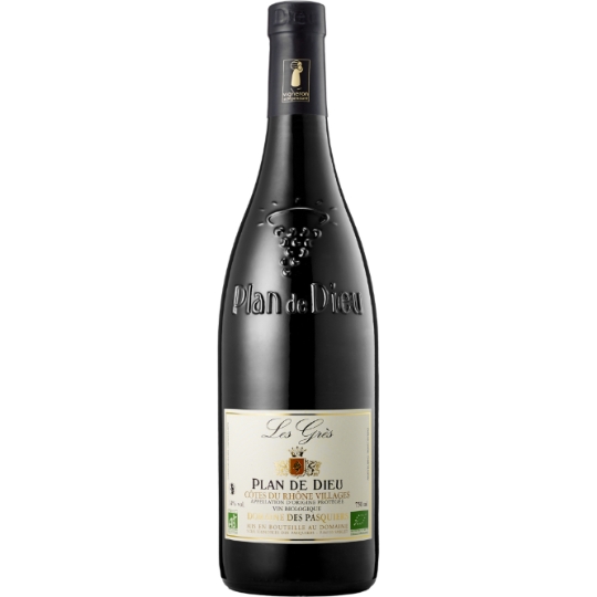 Vin Rouge A.O.P. Côtes Du Rhône Villages Plan de Dieu Grenache - Syrah Cinsault-Carignan DOMAINE DES PASQUIERS LES GRES