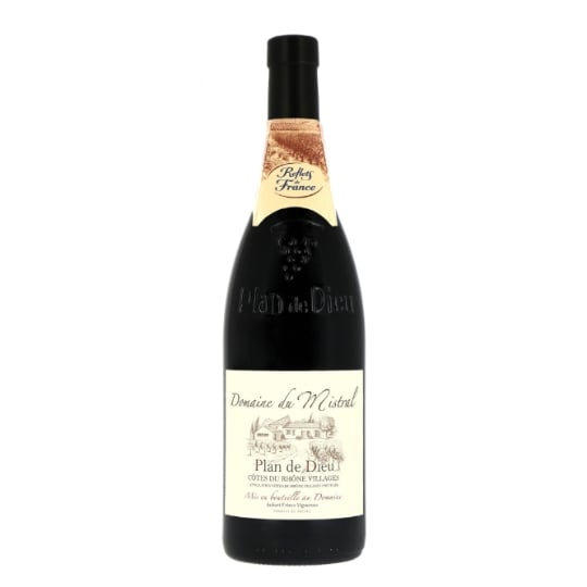 Vin Rouge A.O.P. Côtes-Du-Rhône-Villages Plan-de-Dieu DOMAINE DU MISTRAL REFLETS DE FRANCE