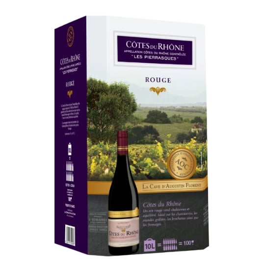 Vin Rouge A.O.P. Côtes Du Rhône les Pierrasques LA CAVE D'AUGUSTIN FLORENT