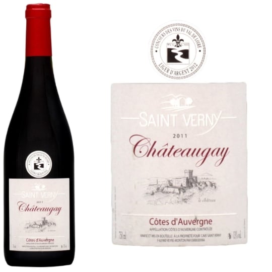 Vin rouge  Côtes d'Auvergne rouge Châteaugay  SAINT VERNY