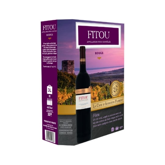 Vin Rouge A.O.P. langudeoc Roussillon Fitou LA CAVE D'AUGUSTIN FLORENT