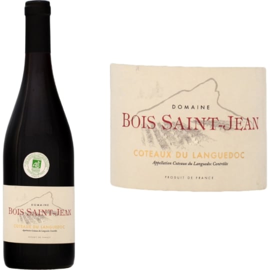 Vin rouge  bio Coteaux du Languedoc  DOMAINE BOIS ST-JEAN