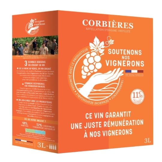Vin Rouge AOP Corbières SOUTENONS NOS VIGNERONS