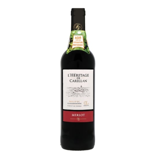 Vin Rouge I.G.P. Pays d'Oc Merlot L'HERITAGE DE CARILLAN