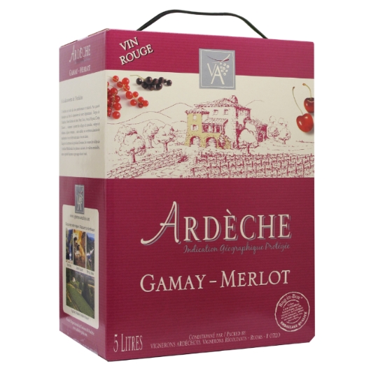 Vin Rouge I.G.P. Ardèche Gamay Merlot VIGNERONS ARDECHOIS