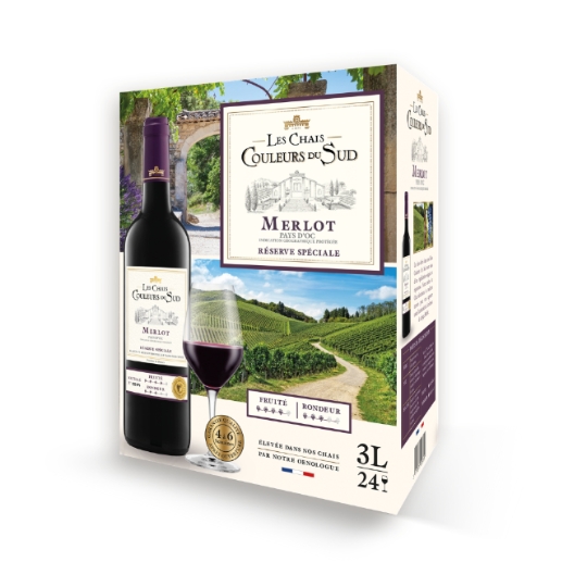 Vin Rouge I.G.P. Pays d'Oc Merlot COULEURS DU SUD