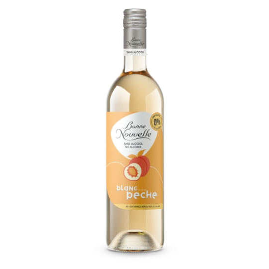 Boisson à Base de Vin Blanc Désalcoolisées Saveur Pêche BONNE NOUVELLE