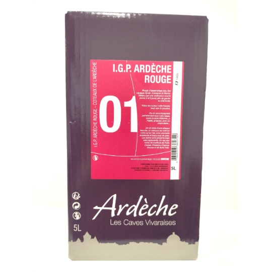 Vin Rouge IGP Ardèche Rouge 13% ARDECHE LES CAVES VIVARAISES