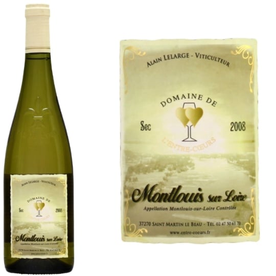 Vin blanc  Montlouis sur Loire sec  DOMAINE DE L'ENTRE-CŒURS