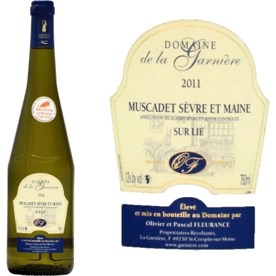 Vin blanc  Muscadet Sèvre et Maine sur Lie  DOMAINE DE LA GARNIERE