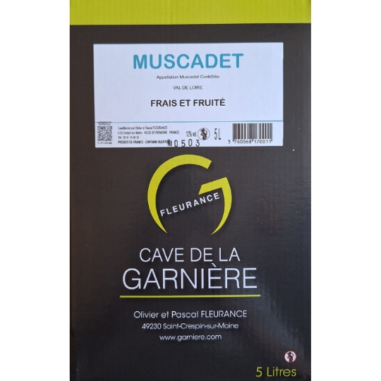 Vin Blanc AOC Muscadet Frais et Fruité 12% CAVE DE LA GARNIERE