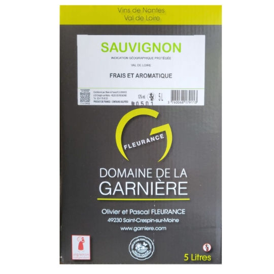 Vin Blanc IGP Val de Loire Sauvignon 12% DOMAINE DE LA GARNIERE