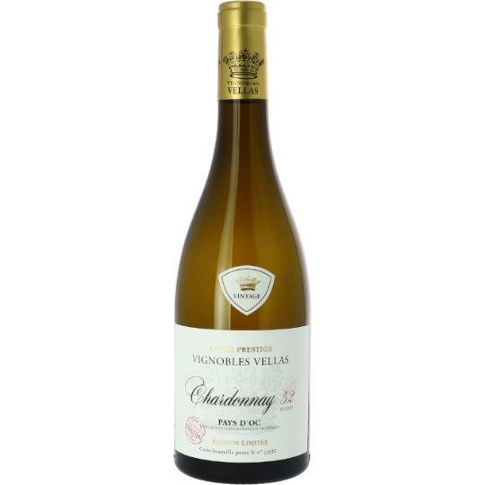 Vin Blanc IGP Pays d'Oc Chardonnay 52 Blend Cuvée Prestige VIGNOBLE VELLAS