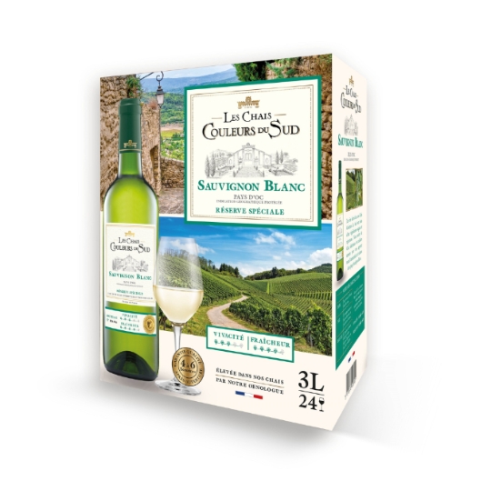 Vin Blanc IGP Pays d'Oc Sauvignon COULEURS DU SUD