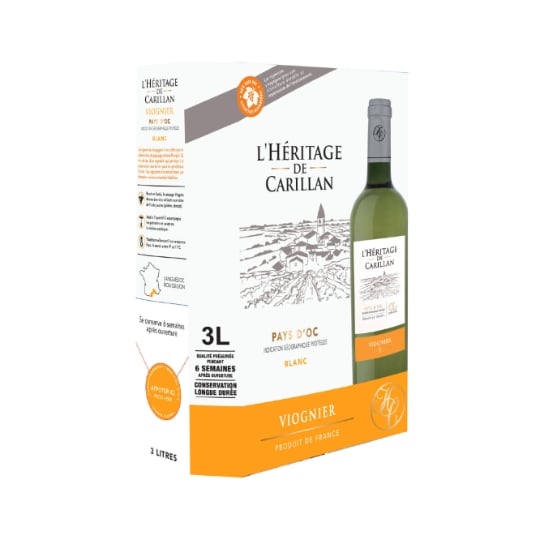 Vin Blanc A.G.P. Pays d'Oc Viognier L'HERITAGE DE CARILLAN