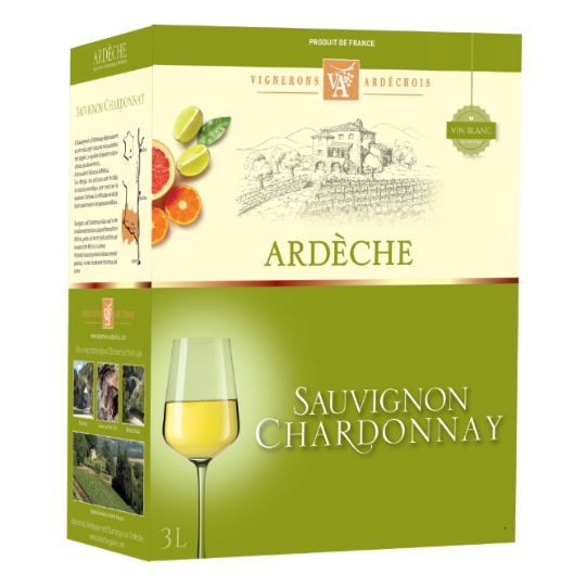 Vin Blanc IGP Ardèche Sauvignon Chardonnay VIGNERONS ARDECHOIS