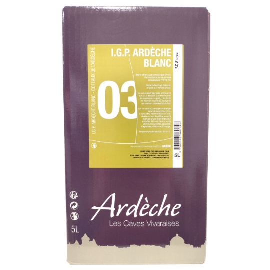 Vin Blanc IGP Ardèche 12,5% ARDECHE LES CAVES VIVARAISES