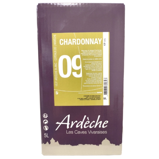 Vin Blanc IGP Ardèche Chardonnay 13% ARDECHE LES CAVES VIVARAISES