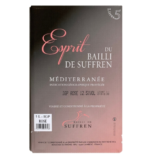 Vin Rosé IGP Méditerranée Esprit 12,5% BAILLI DE SUFFREN