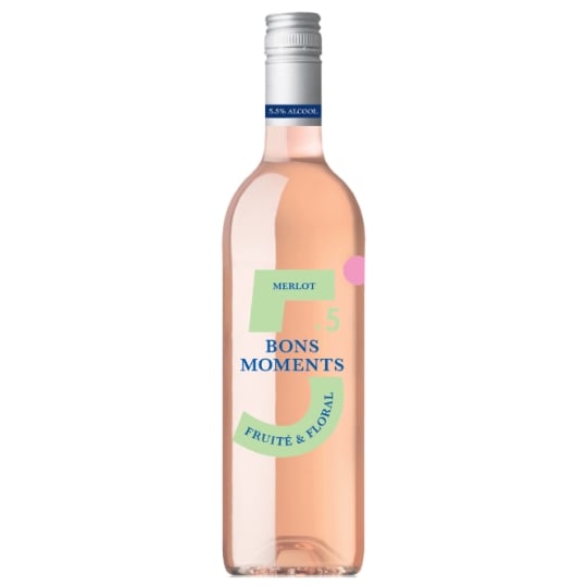 Vin Rosé Merlot Fruité et Floral 5,5% BONS MOMENTS