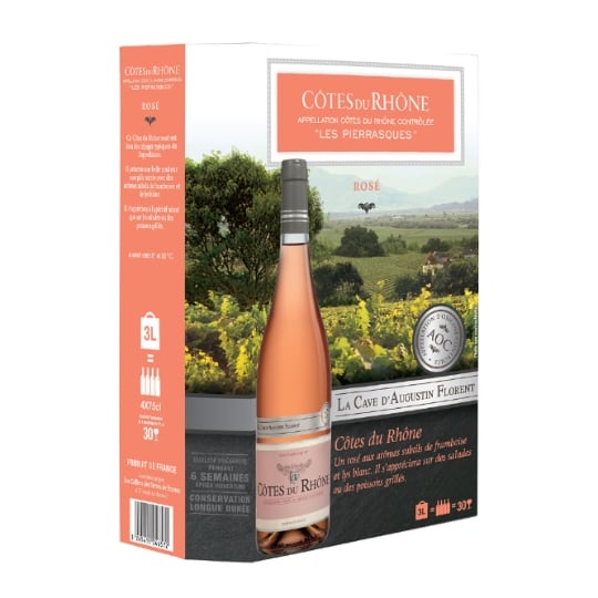 Vin Rosé A.O.P. Côtes Du Rhône les Pierrasques LA CAVE D'AUGUSTIN FLORENT