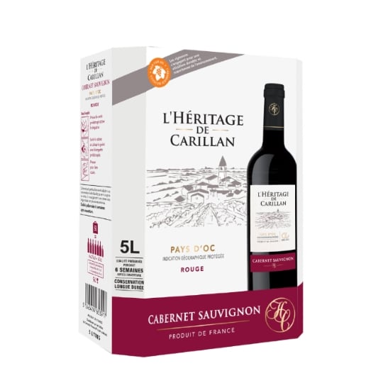Vin Rouge I.G.P. Pays d'Oc Cabernet Sauvignon L'HERITAGE DE CARILLAN