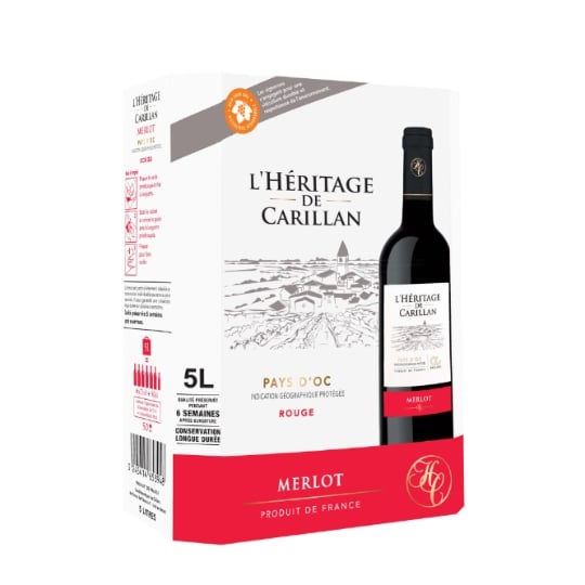Vin Rouge I.G.P. Pays d'Oc Merlot L'HERITAGE DE CARILLAN