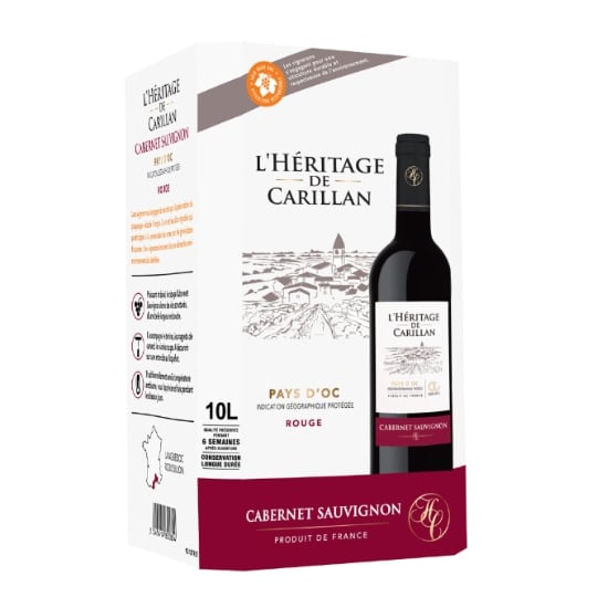 Vin Rouge I.G.P. Pays d'Oc Cabernet Sauvignon L'HERITAGE DE CARILLAN