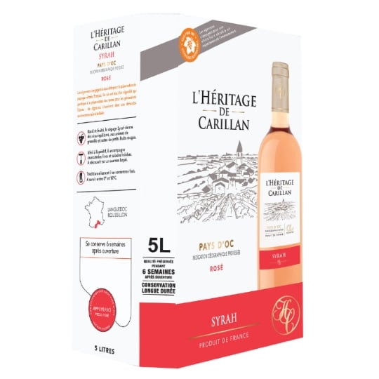 Vin Rosé I.G.P. Pays d'Oc Syrah L'HERITAGE DE CARILLAN