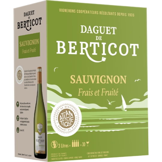 Vin Blanc I.G.P. Sud Ouest Sauvignon DAGUET DE BERTICOT