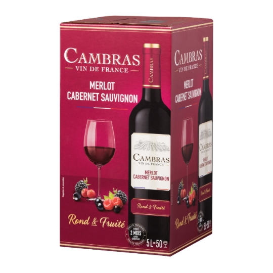 Vin Rouge de France Merlot Cabernet Sauvignon CAMBRAS