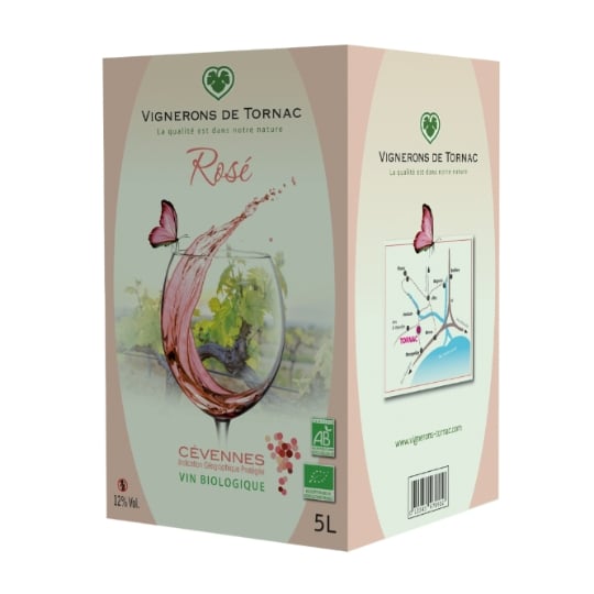 Vin Rosé IGP Cévennes Bio VIGNERONS DE TORNAC