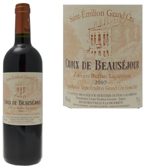 Croix De Beausejour 2007 Saint-emilion Grand Cru - Vin Rouge De Bordeaux AUCUNE