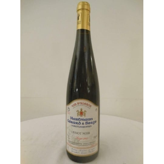 Pinot Noir Hartmann Voegtlinshoffen Cuvée Serge Rouge 2003 - Alsace. HARTMANN