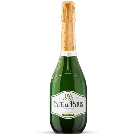 Vin Effervescent Blanc de Blanc Demi Sec CAFE DE PARIS
