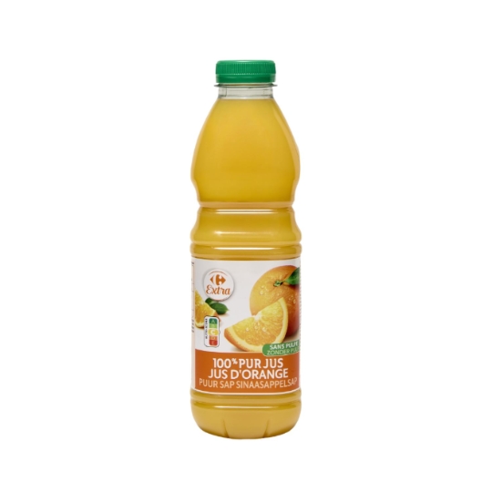 Jus d'orange 100% pur jus et sans pulpe CARREFOUR