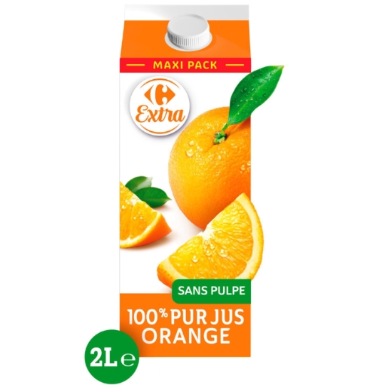 Jus d'Orange Sans Pulpe et Sans Sucres Ajoutés CARREFOUR EXTRA