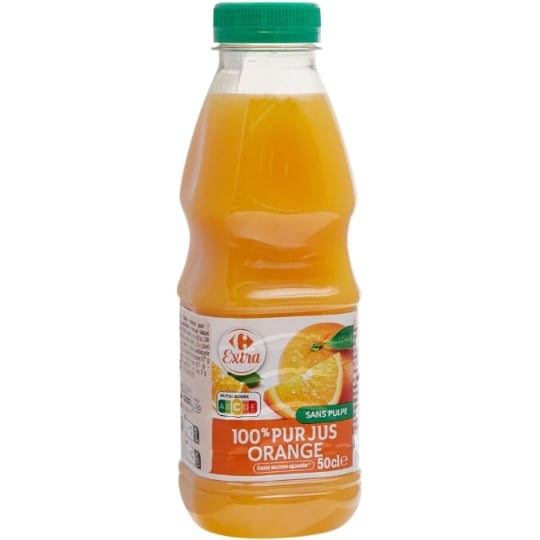 Jus d'Orange Pur Jus Sans Pulpe Sans Sucres Ajoutés CARREFOUR EXTRA