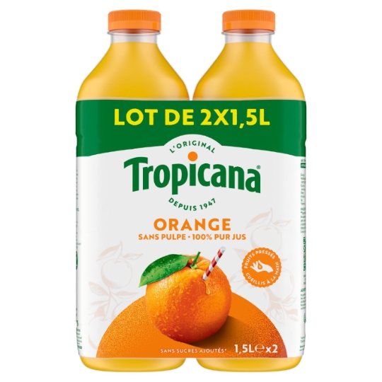 Jus d'Orange Pressée Sans Pulpe Pur Jus TROPICANA