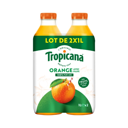 Jus d'Orange Pressée Avec Pulpe Pur Jus TROPICANA