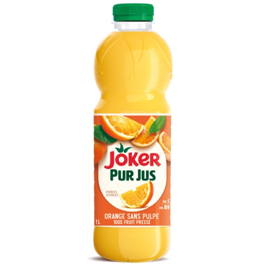 Jus d'Orange Sans Pulpe Engagé et Sans Sucres Ajoutés JOKER