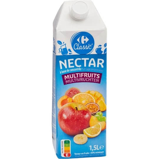 Nectar multifruits  à base de concentrés CARREFOUR CLASSIC'