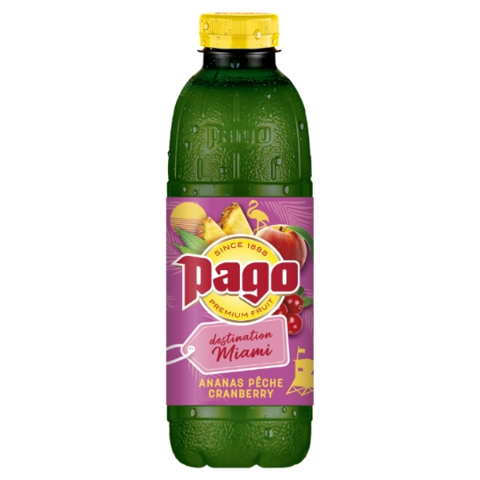 Jus de fruits Destination Miami Ananas Pêche Cranberry PAGO
